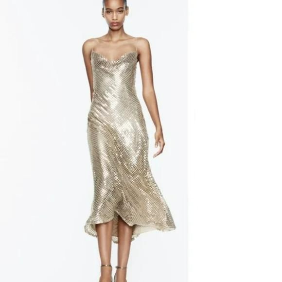 ZARA MESH SLIP DRESS Dresses